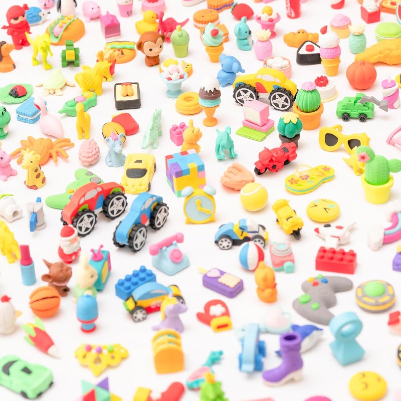 Clock King 240pcs 3D Cute Kids Erasers, Random Desktop Pet Toys Gifts, Classroom Rewards Kids Party Gifts, Various Styles Such as Animals, Food, Plants, Space, Princess, Sports, Halloween, Christmas - Image 4